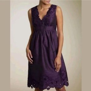 Adrianna Papell Silk Embroidered Dress